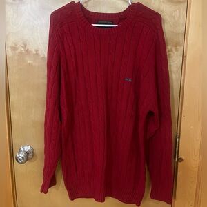 Men’s Alexander Julian Red Cable Knit Sweater Size L